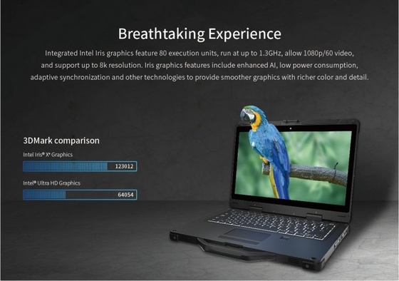13,3 industrieller schroffer Laptop HDMI 1920x1080 Zoll-Windows 10 Intel