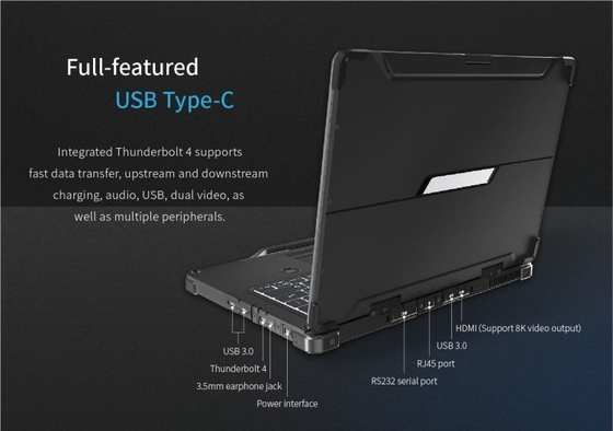 13,3 industrieller schroffer Laptop HDMI 1920x1080 Zoll-Windows 10 Intel