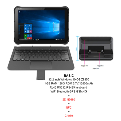 Schroffe Tablet 16:10 Windows CPU Z8350 mit NFC-Unterstützung ISO/IEC