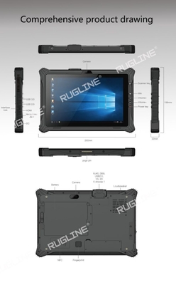 Industrielles schroffes Tablet Windows 10 RUGLINE mit NFC 1D/2D Scanner